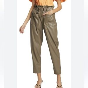 Jonathan Simkhai Vegan Leather Renata Paperbag Waist Pants